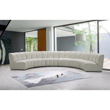 Infinity 6-Piece Velvet Modular Sectional In Cream