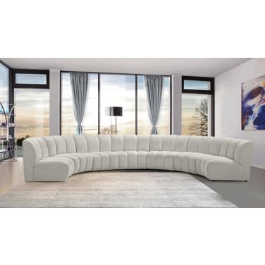 Infinity 7-Piece Velvet Modular Sectional In Cream