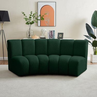 Infinity 2-Piece Boucle Fabric Modular Sectional In Green