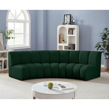 Infinity 3-Piece Boucle Fabric Modular Sectional In Green