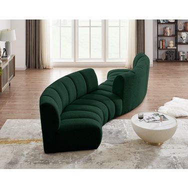 Infinity 4-Piece Boucle Fabric Modular Sectional In Green