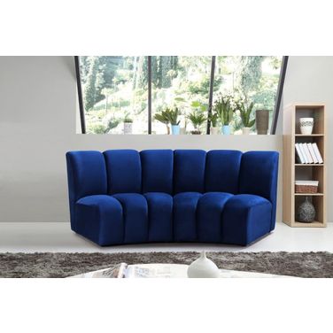 Infinity 2-Piece Velvet Modular Sectional In Navy