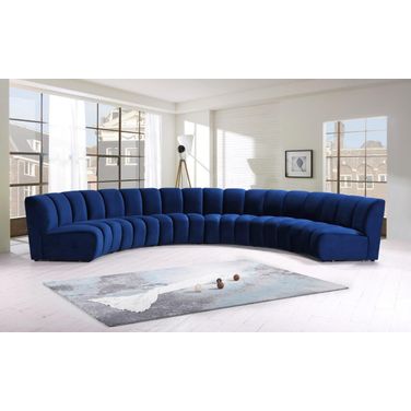 Infinity 6-Piece Velvet Modular Sectional In Navy