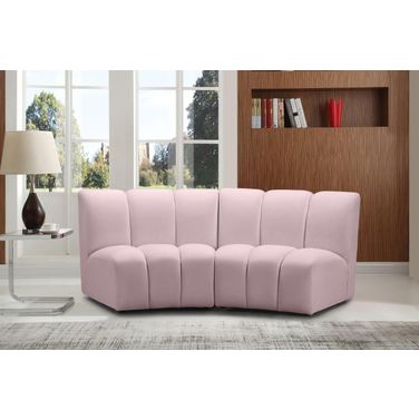Infinity 2-Piece Velvet Modular Sectional In Pink