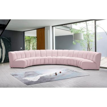 Infinity 6-Piece Velvet Modular Sectional In Pink