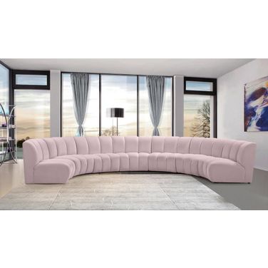 Infinity 7-Piece Velvet Modular Sectional In Pink