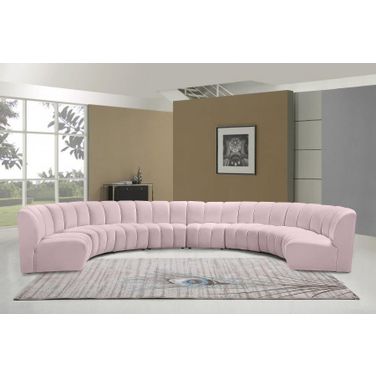 Infinity 8-Piece Velvet Modular Sectional In Pink