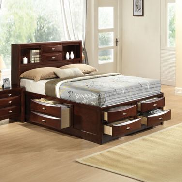 Ireland Bookcase Bed (Espresso) (King)