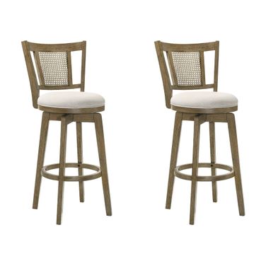 Isla 26 Inch Counter Height Swivel Barstool Set of 2 In Cream and Putty Brown