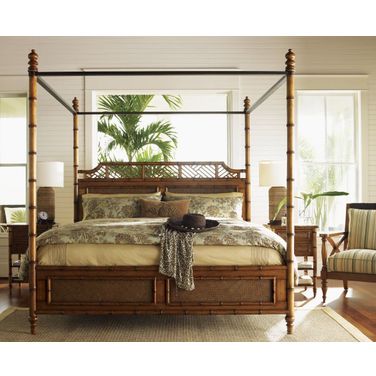 Island Estate Plantation West Indies Poster Canopy Bedroom Set