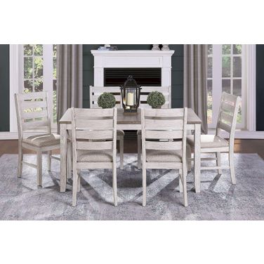 Ithaca Grayish White And Brown Dining Room Set