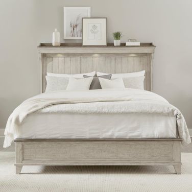 Ivy Hollow Weathered Linen And Dusty Taupe King Mantle Panel Bed