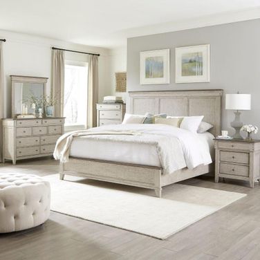 Ivy Hollow Weathered Linen And Dusty Taupe Panel Bedroom Set