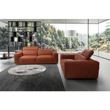 Jacklyn Maya Hermes Leather Living Room Set With Power headrest