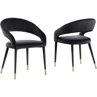 Jacques Velvet Black Dining Chair Set of 2