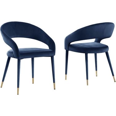 Jacques Velvet Navy Dining Chair Set of 2