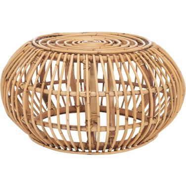 Jacynda Round Ottoman in Honey Brown
