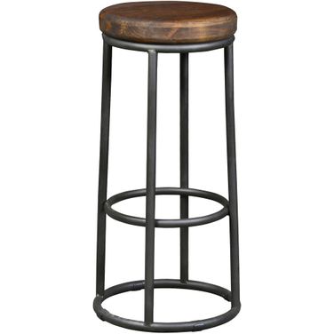 Jaden 30 Inch Barstool In Brown and Iron