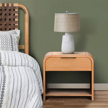 Jameson Modern One Drawer Waterfall Nightstand In Natural