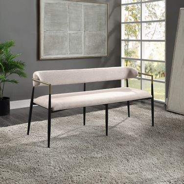Jaramillo Bench In Beige Linen and Black
