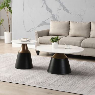 Jaramillo Occasional Table Set In White and Black