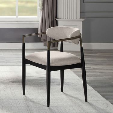 Jaramillo Side Chair Set of 2 In Black and Beige