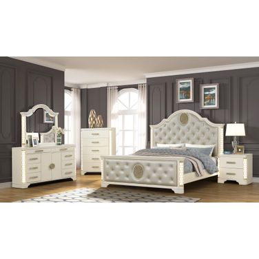 Jasmine Led Bedroom Set In Beige