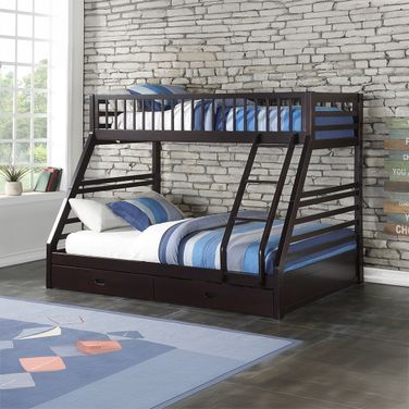 Jason Espresso Twin Xl Over Queen Bunk Bed with Underbed Storage