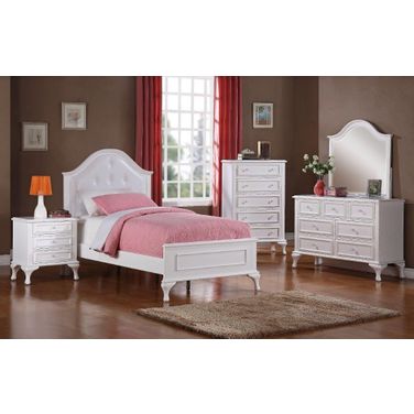 Jenna White Youth Panel Bedroom Set