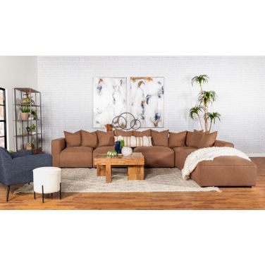 Jennifer 6-piece Upholstered Modular Sectional Terracotta