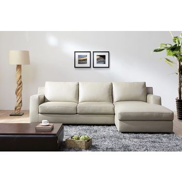 Jenny Beige Leather RAF Sectional