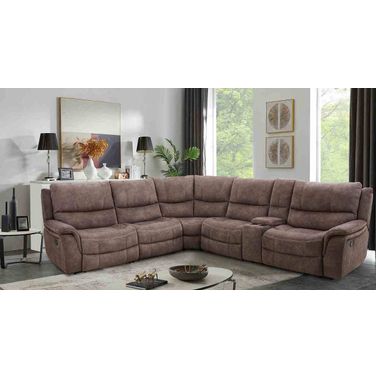 Jerominus Sectional In Dark Brown