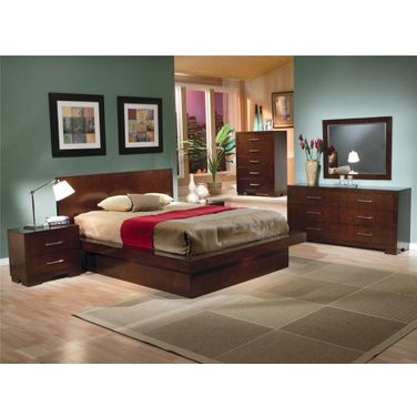 Jessica Platform Bedroom Set In Cappuccino