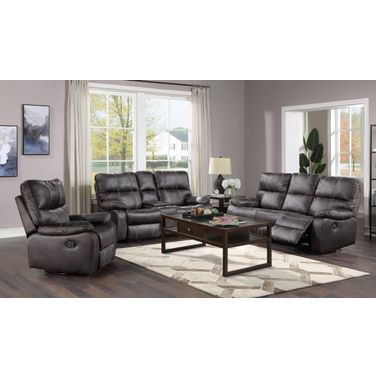 Jessie James Power Reclining Living Room Set In Dark Graphite