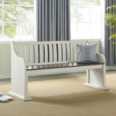 Joanna Dark Oak And Ivory Bench With Back