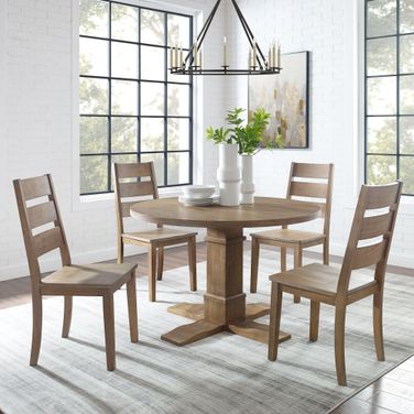 Joanna Round Dining Room Set In Rustic Brown