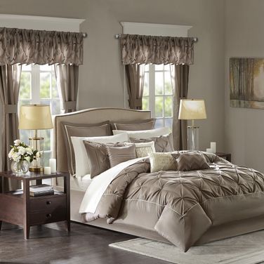 Joella Polyester Polyoni California King Tufted 24 Piece Room In A Bag In Taupe