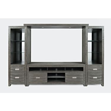 Altamonte Entertainment Center with 70 Inch TV Console and Led Lights In Brushed Grey