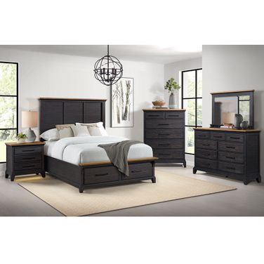 Johnshaven Storage Bedroom Set In Espresso and Brown