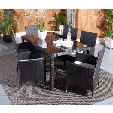 Jolin 7 Piece Dining Set In Black and White