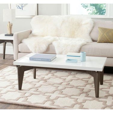 Josef White and Dark Brown Lacquer Floating Top Occasional Table Set