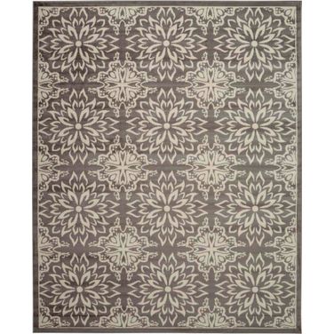 Jubilant Ivory and Grey 8'6" x 12' Area Rug