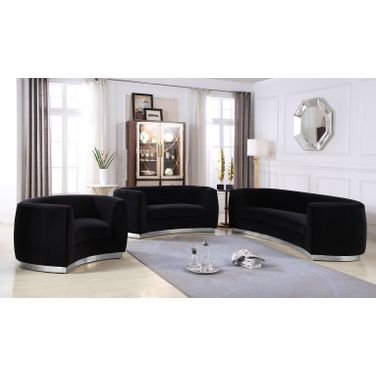 Julian Living Room Set (Black/ Chrome)