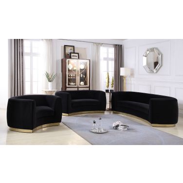Julian Living Room Set (Black/ Gold)