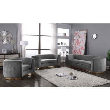 Julian Living Room Set (Grey/ Gold)