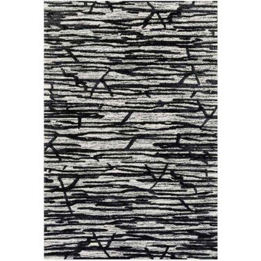 Juneau Ivory/Black 9'3" x 13' Rug