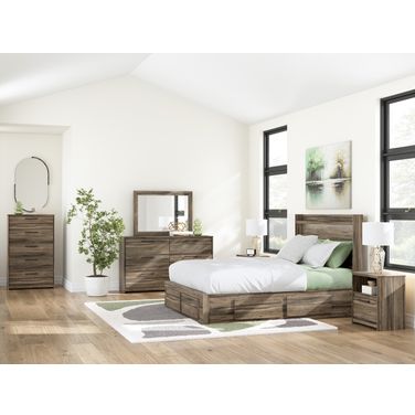 Jusika Panel Storage Bedroom Set In Brown