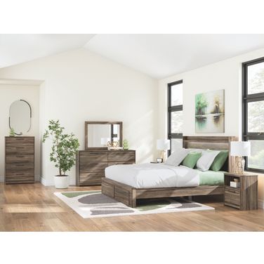 Jusika Panel Storage Bedroom Set In Brown
