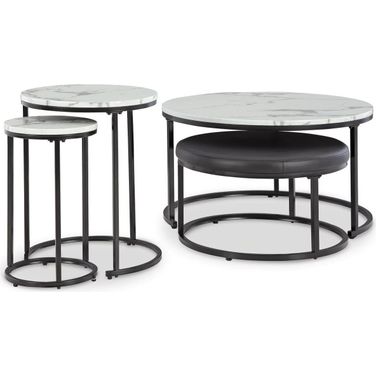 Jusmour Table Set of 4 In Black and White