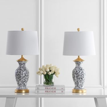 Kaeden Black and White Table Lamp Set of 2